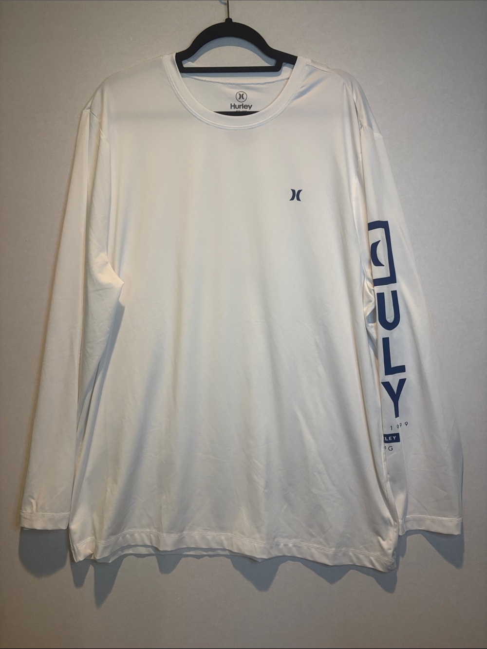 Hurley - Men's Long Sleeve Sunny Side Sun Shirt. SPF 50. White. XL.